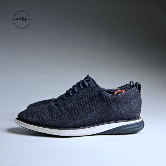 Cole Haan Grand Evolution Woven Oxfords Navy Men 8.5 - Picture 4 of 13